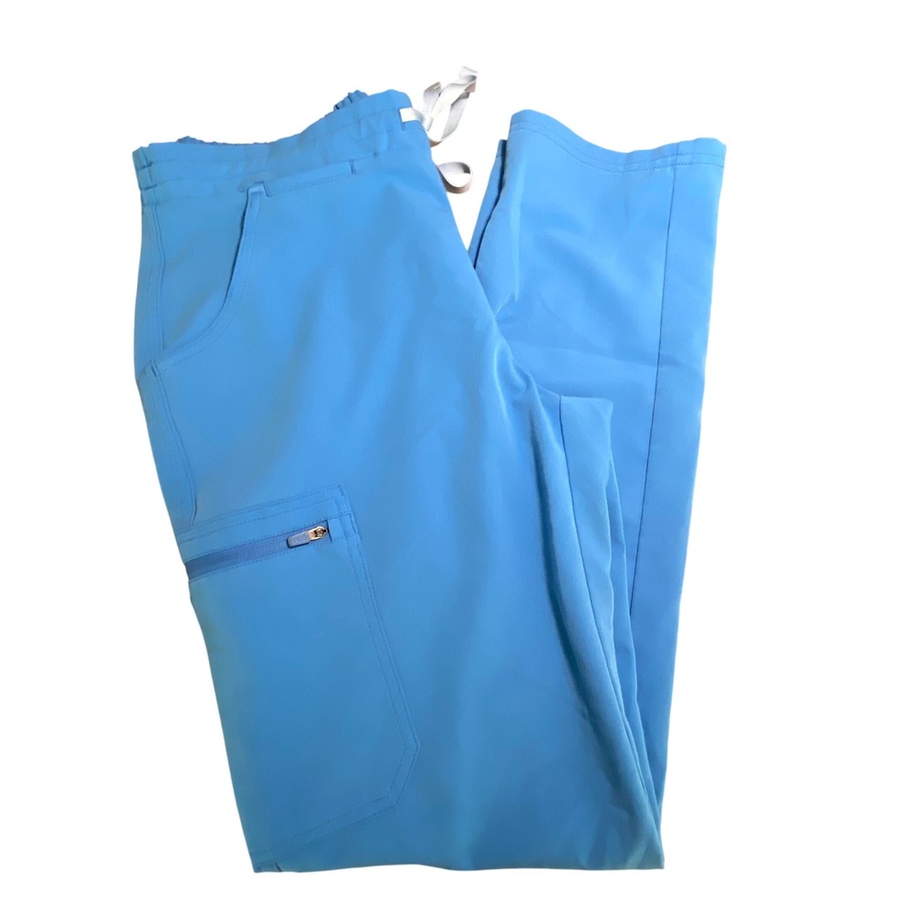 FIGS Technical Collection Blue Scrub Yola Pants Small Straight Leg Cargo Pocket
